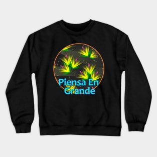 Círculo Abstracto Flores Amarillas Luminosas De Noche Crewneck Sweatshirt